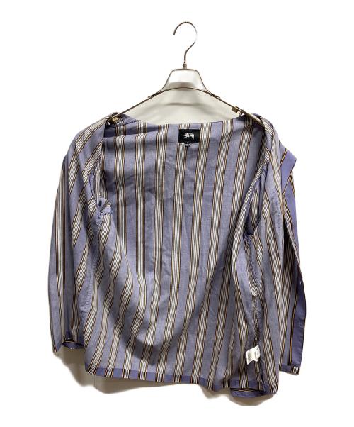 stussy（ステューシー）stussy (ステューシー) マルチストライプシャツ/stussy パープル サイズ:Mの古着・服飾アイテム
