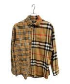 BURBERRY×Gosha Rubchinskiyバーバリー×ゴーシャラブチンスキー）の古着「ノヴァチェックフランネルシャツ」｜ベージュ