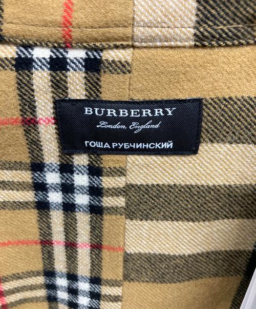 BURBERRY（バーバリー）BURBERRY (バーバリー) Gosha Rubchinskiy (ゴーシャラブチンスキー) ノヴァチェックフランネルシャツ ベージュ サイズ:Sの古着・服飾アイテム
