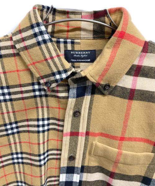 BURBERRY（バーバリー）BURBERRY (バーバリー) Gosha Rubchinskiy (ゴーシャラブチンスキー) ノヴァチェックフランネルシャツ ベージュ サイズ:Sの古着・服飾アイテム