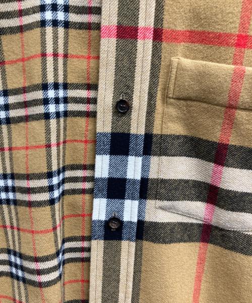 BURBERRY（バーバリー）BURBERRY (バーバリー) Gosha Rubchinskiy (ゴーシャラブチンスキー) ノヴァチェックフランネルシャツ ベージュ サイズ:Sの古着・服飾アイテム