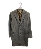 COMME des GARCONS HOMMEコムデギャルソン オム）の古着「裏地カモ柄ヘリンボーンコート」｜グレー