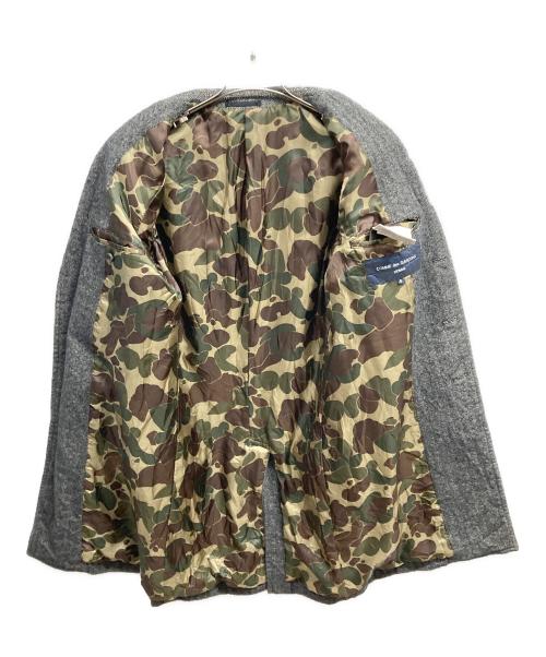 COMME des GARCONS HOMME（コムデギャルソン オム）COMME des GARCONS HOMME (コムデギャルソン オム) 裏地カモ柄ヘリンボーンコート グレー サイズ:Sの古着・服飾アイテム