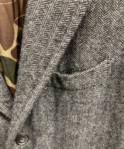 COMME des GARCONS HOMME（コムデギャルソン オム）COMME des GARCONS HOMME (コムデギャルソン オム) 裏地カモ柄ヘリンボーンコート グレー サイズ:Sの古着・服飾アイテム