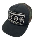 CHROME HEARTSクロムハーツ）の古着「カモ柄メッシュキャップ/CHROME HEARTS」｜ブラック