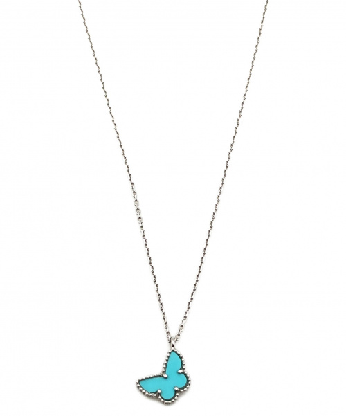 VAN CLEEF & ARPELS（ヴァンクリーフ＆アーペル）VAN CLEEF & ARPELS (ヴァンクリーフアンドアーペル) スウィートアルハンブラパピヨンネックレス サイズ:- K18WG 2.9g ターコイズの古着・服飾アイテム