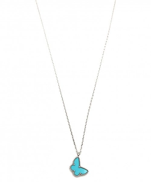 VAN CLEEF & ARPELS（ヴァンクリーフ＆アーペル）VAN CLEEF & ARPELS (ヴァンクリーフアンドアーペル) スウィートアルハンブラパピヨンネックレス サイズ:- K18WG 2.9g ターコイズの古着・服飾アイテム