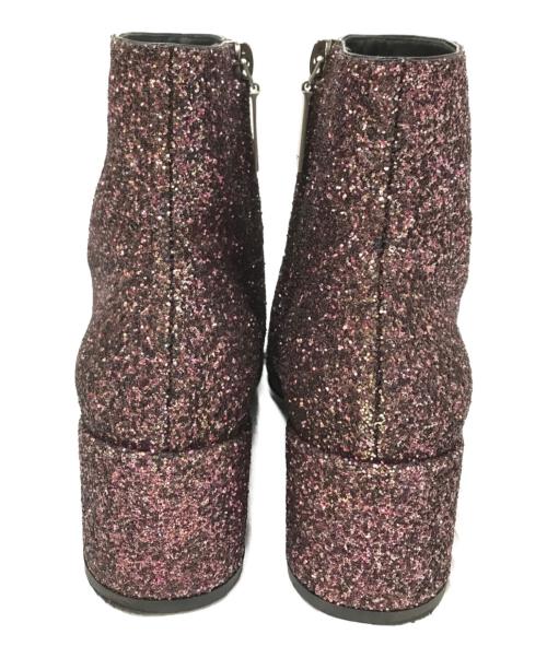 Saint Laurent Paris（サンローランパリ）Saint Laurent Paris (サンローランパリ) LOULOU GLITTER BOOTS パープル サイズ:36 1/2の古着・服飾アイテム