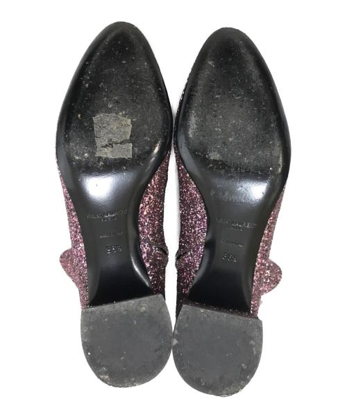 Saint Laurent Paris（サンローランパリ）Saint Laurent Paris (サンローランパリ) LOULOU GLITTER BOOTS パープル サイズ:36 1/2の古着・服飾アイテム
