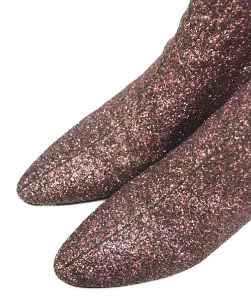 Saint Laurent Paris（サンローランパリ）Saint Laurent Paris (サンローランパリ) LOULOU GLITTER BOOTS パープル サイズ:36 1/2の古着・服飾アイテム