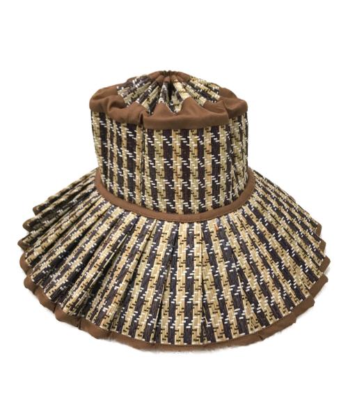 Lorna Murray（ローナマーレイ）Lorna Murray (ローナマーレイ) LUXE CAPLI HAT Roma ベージュ×ブラウン サイズ:Mの古着・服飾アイテム