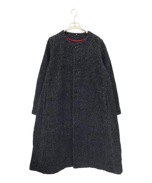 45R（フォーティファイブ・アール）45R (フォーティーファイブアール) ノーカラーロングツイードコート インディゴ サイズ:2の古着・服飾アイテム