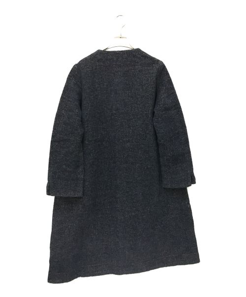 45R（フォーティファイブ・アール）45R (フォーティーファイブアール) ノーカラーロングツイードコート インディゴ サイズ:2の古着・服飾アイテム
