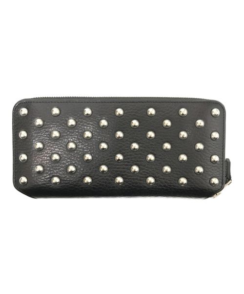 foot the coacher（フットザコーチャー）foot the coacher (フットザコーチャー) スタッズロングウォレット ブラック サイズ:下記参照の古着・服飾アイテム