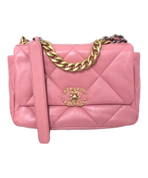 CHANEL（シャネル）CHANEL (シャネル) シャネル19 ココマーク マトラッセ キルティング フラップ チェーンショルダーバッグ ピンクの古着・服飾アイテム