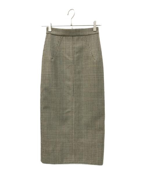 N°21（ヌメロヴェントゥーノ）N°21 (ヌメロヴェントゥーロ) チェックロングスカート ブラウン サイズ:36の古着・服飾アイテム