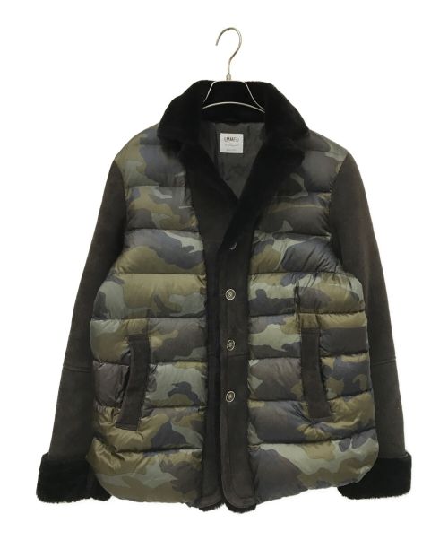 EMMETI（エンメティ）EMMETI (エンメティ) VLADIMIRムートン切替ダウンジャケット ブラウン サイズ:50の古着・服飾アイテム