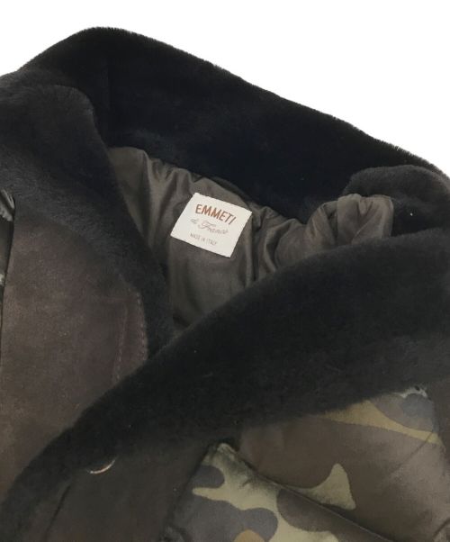 EMMETI（エンメティ）EMMETI (エンメティ) VLADIMIRムートン切替ダウンジャケット ブラウン サイズ:50の古着・服飾アイテム
