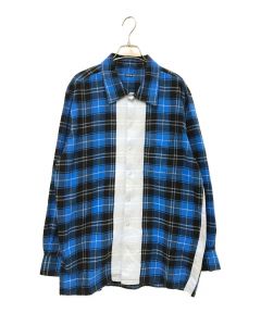 中古・古着通販】SEQUEL (シークエル) LINE NEL CHECK SHIRT ブルー 