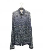GUCCIグッチ）の古着「シルク混総柄シャツ」｜ブルー