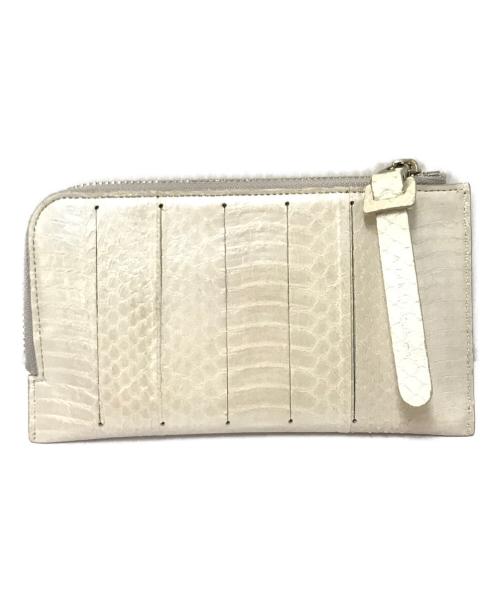 A.D.M.J.（エーディーエムジェイ）A.D.M.J. (エーディーエムジェイ) スネークレザークリスタルソーイングオーガナイザーパース アイボリー サイズ:下記参照の古着・服飾アイテム