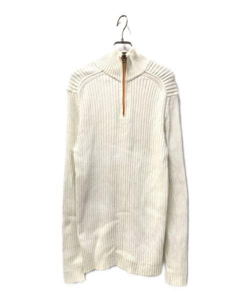HUGO BOSS（ヒューゴ ボス）HUGO BOSS (ヒューゴ ボス) ハーフジップニット ホワイト サイズ:XLの古着・服飾アイテム