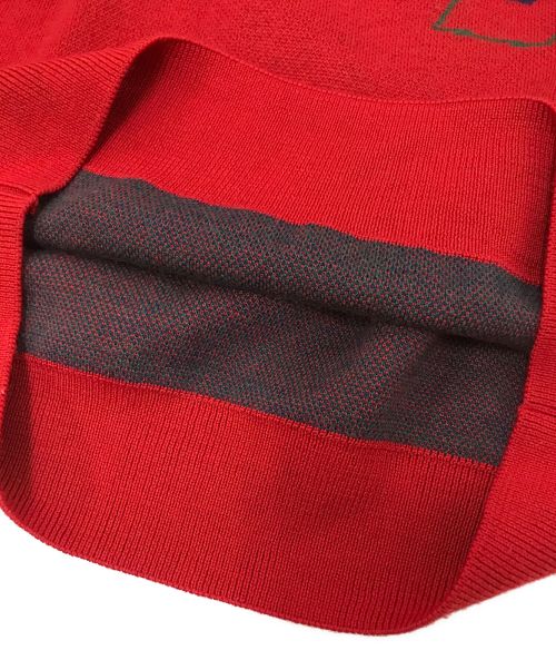 Thames（テムズ）Thames (テムズ) アーガイルニットポロシャツ レッド サイズ:XSの古着・服飾アイテム