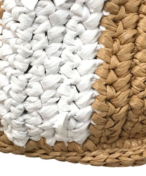 Kate Spade（ケイトスペード）Kate Spade (ケイトスペード) SAM STRIPE STRAW LARGE TOTE ベージュ×ホワイト サイズ:下記参照の古着・服飾アイテム