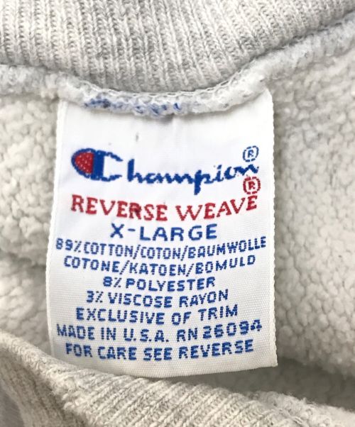 Champion REVERSE WEAVE（チャンピオン リバース ウィーブ）Champion REVERSE WEAVE (チャンピオンリバースウィーブ) 90's プリントスウェット グレー サイズ:XLの古着・服飾アイテム