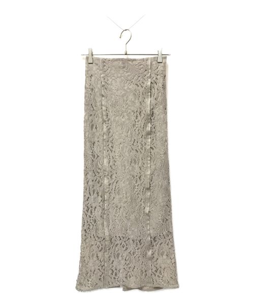 anuans（アニュアンス）anuans (アニュアンス) パイピングレースタイトスカート ブラウン サイズ:Mの古着・服飾アイテム