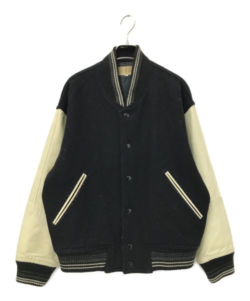 MEN's MELROSE（メンズメルローズ）MEN's MELROSE (メンズメルローズ) レザー切替スタジャン ブラック サイズ:Mの古着・服飾アイテム