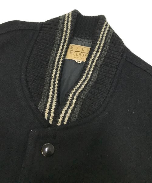 MEN's MELROSE（メンズメルローズ）MEN's MELROSE (メンズメルローズ) レザー切替スタジャン ブラック サイズ:Mの古着・服飾アイテム