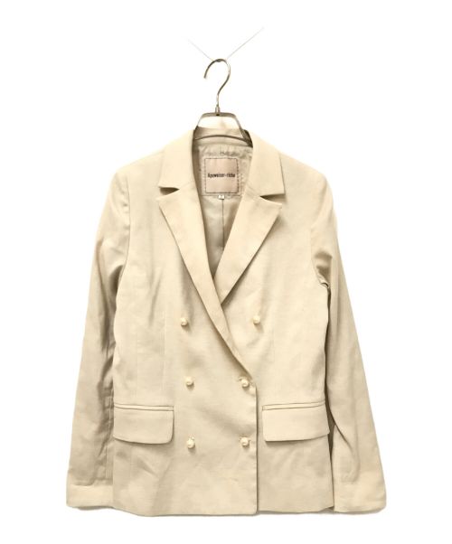 Apuweiser-riche（アプワイザーリッシェ）Apuweiser-riche (アプワイザーリッシェ) パール調ボタンジャケット ベージュ サイズ:2の古着・服飾アイテム