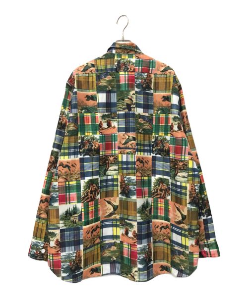 BEAMS PLUS（ビームスプラス）BEAMS PLUS (ビームスプラス) WORK Classic Fit Jacquard Mapping Patchwork Like Print マルチカラー サイズ:Lの古着・服飾アイテム