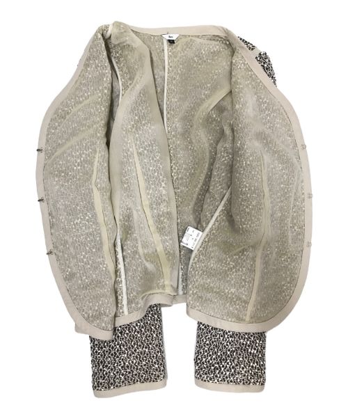 Sov.（ソブ）Sov. (ソブ) ノーカラーツイードジャケット ブラウン サイズ:36の古着・服飾アイテム