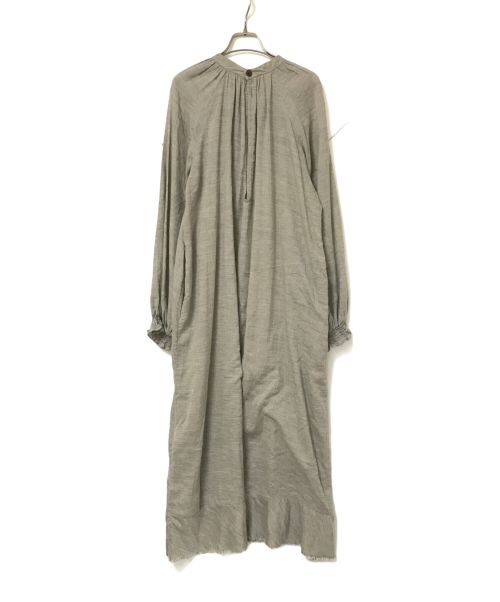 R JUBILEE（アールジュビリー）R JUBILEE (アールジュビリー) ウール混コットンプルオーバーワンピース ベージュ サイズ:Mの古着・服飾アイテム