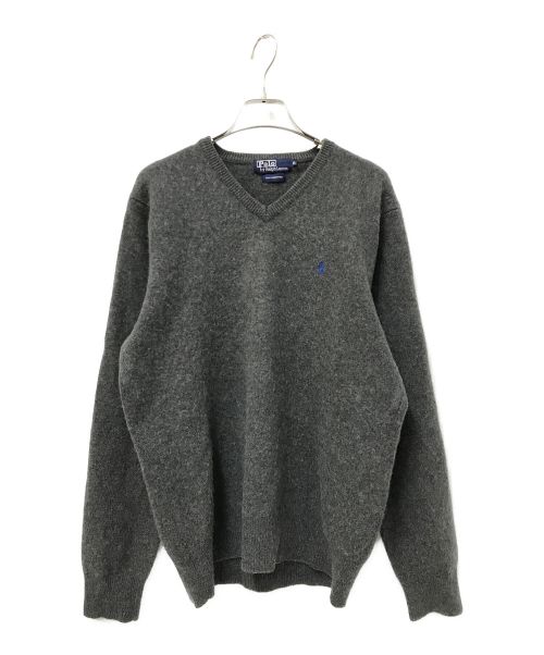 POLO RALPH LAUREN（ポロ・ラルフローレン）POLO RALPH LAUREN (ポロ・ラルフローレン) 90's Vネックニット グレー サイズ:LLの古着・服飾アイテム
