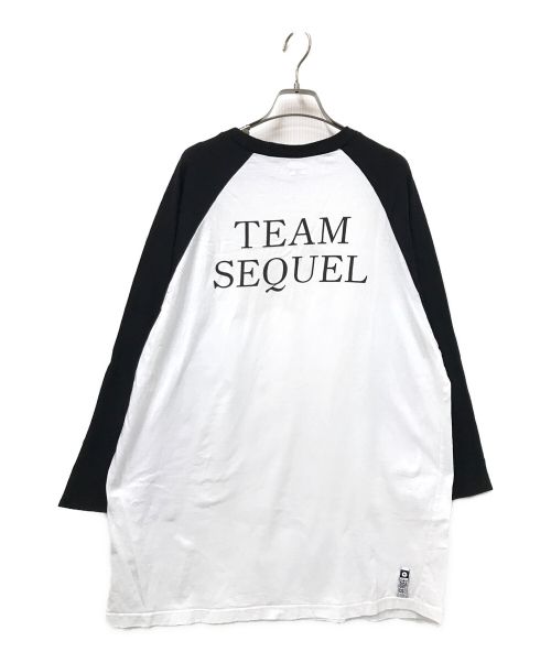 SEQUEL（シークエル）SEQUEL (シークエル) ラグラン7分袖カットソー ホワイト×ブラック サイズ:Lの古着・服飾アイテム