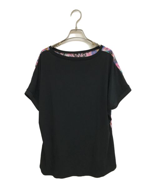 MAX&Co.（マックスアンドコー）MAX&Co. (マックスアンドコー) フラワープリントカットソー ピンク×ブラック サイズ:XLの古着・服飾アイテム