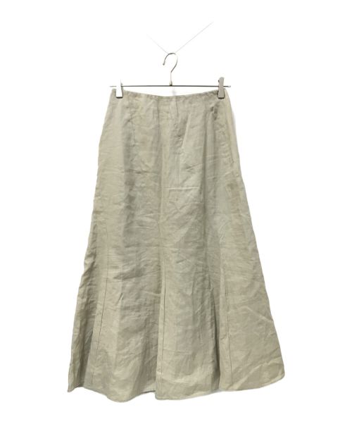 Mila Owen（ミラオーウェン）Mila Owen (ミラオーウェン) フレンチリネンSET UPナローフレアスカート ベージュの古着・服飾アイテム