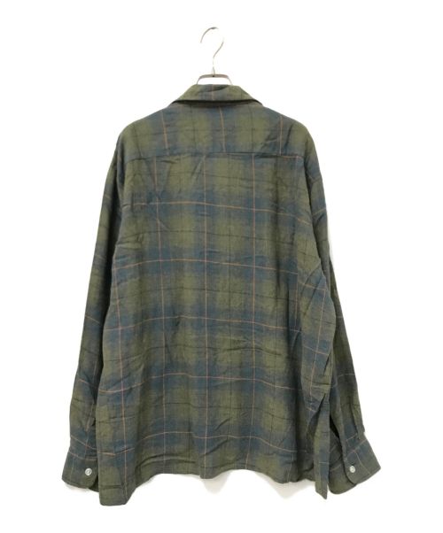 TOWN CRAFT（タウンクラフト）TOWN CRAFT (タウンクラフト) ヴィンテージオンブレオープンカラーチェックシャツ オリーブ サイズ:Lの古着・服飾アイテム