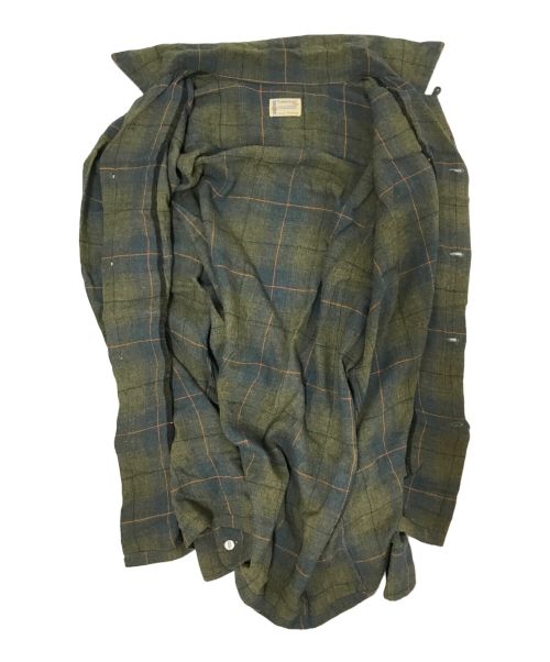 TOWN CRAFT（タウンクラフト）TOWN CRAFT (タウンクラフト) ヴィンテージオンブレオープンカラーチェックシャツ オリーブ サイズ:Lの古着・服飾アイテム
