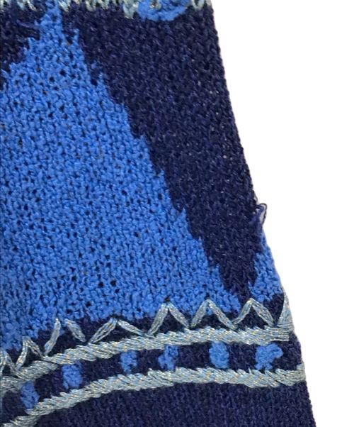 FICCE（フィッチェ）FICCE (フィッチェ) 総柄刺繍ニット ブルー サイズ:2の古着・服飾アイテム