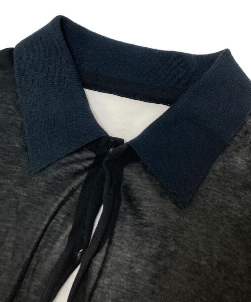 Y's（ワイズ）Y's (ワイズ) 襟付変形ワンピース ネイビー×ホワイト サイズ:3の古着・服飾アイテム