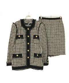 中古・古着通販】ESCADA (エスカーダ) ツィードセットアップ ブラック 