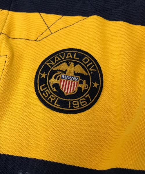POLO RALPH LAUREN（ポロ・ラルフローレン）POLO RALPH LAUREN (ポロ・ラルフローレン) クラシックストライプドジャージーラグビーシャツ ネイビー×イエロー サイズ:Sの古着・服飾アイテム