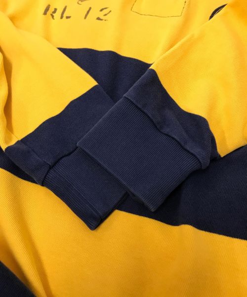 POLO RALPH LAUREN（ポロ・ラルフローレン）POLO RALPH LAUREN (ポロ・ラルフローレン) クラシックストライプドジャージーラグビーシャツ ネイビー×イエロー サイズ:Sの古着・服飾アイテム