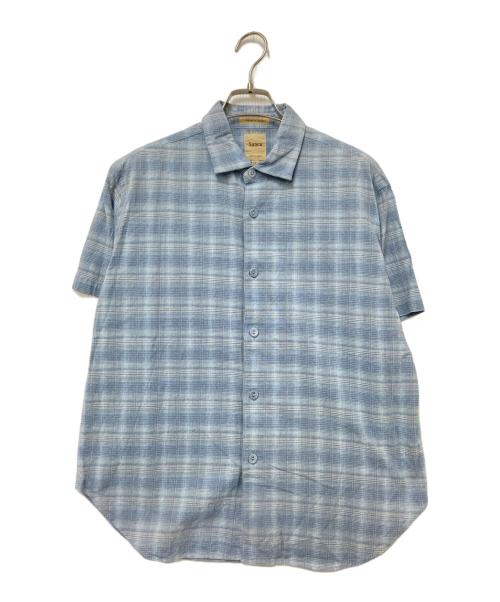 sanca（サンカ）sanca (サンカ) DOBBY CHECK MINIMAL S/S SHIRTS ブルー サイズ:1の古着・服飾アイテム