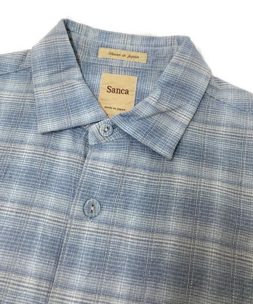 sanca（サンカ）sanca (サンカ) DOBBY CHECK MINIMAL S/S SHIRTS ブルー サイズ:1の古着・服飾アイテム