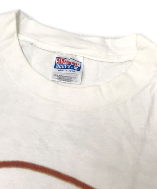 Hanes（ヘインズ）Hanes (ヘインズ) 90'sプリントTシャツ ホワイト サイズ:Lの古着・服飾アイテム